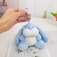 Porte-clés en peluche lapin mignon style doodle, jouets poupées de dessin animé, breloques de sac, breloques kawaii pour sacs d'école de couple, jouets animaux en peluche