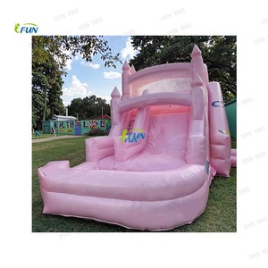 Tobogán Acuático Inflable Comercial <span class=keywords><strong>de</strong></span> PVC <span class=keywords><strong>y</strong></span> Vinilo Rosa, Casa <span class=keywords><strong>de</strong></span> Brinco, Color Personalizado, Certificado EN14960, <span class=keywords><strong>Parque</strong></span> <span class=keywords><strong>de</strong></span> Aventuras al Aire Libre - Product Image 2