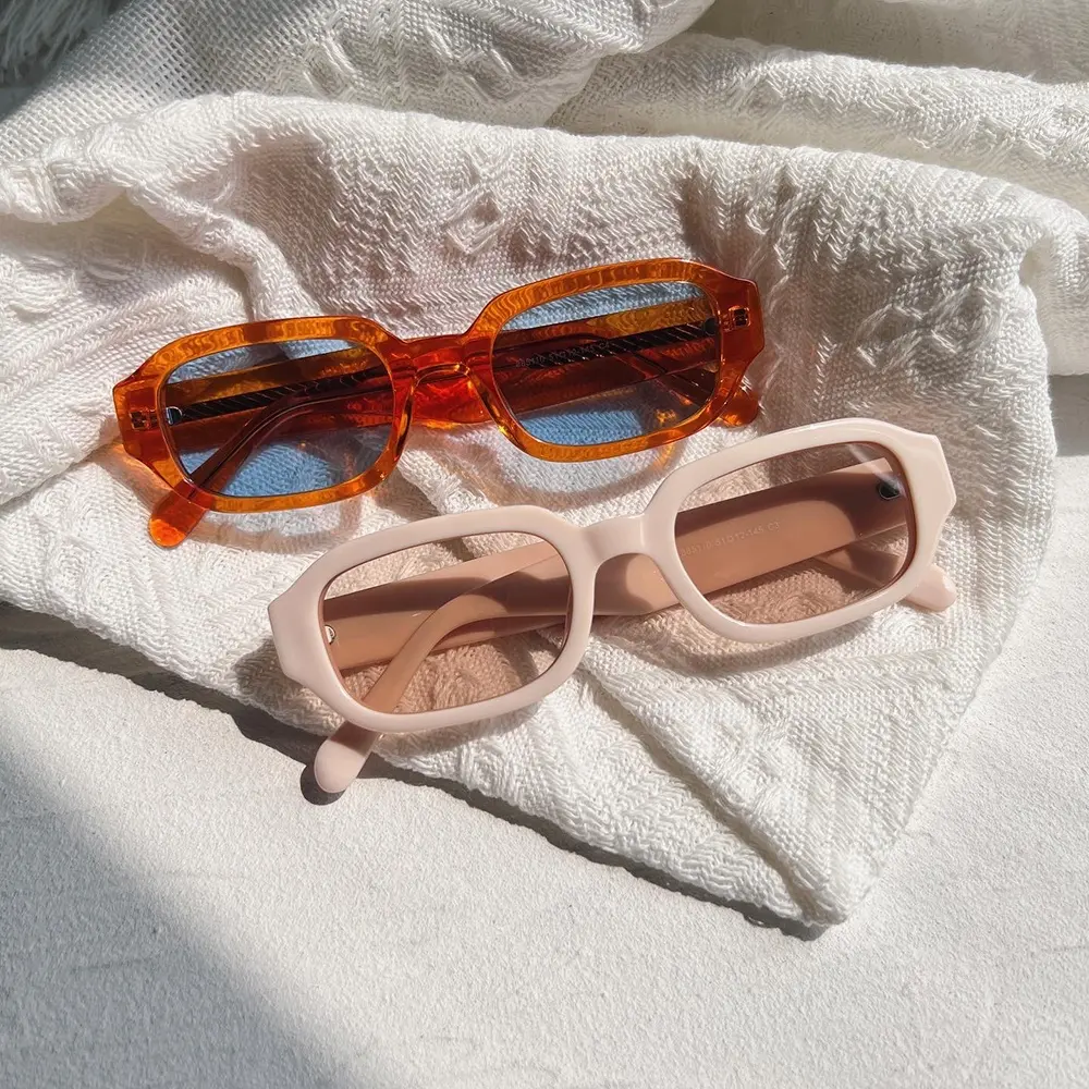 2023 High End Ladies Classic Women Vintage Design Square TAC Polarized Lens Acetate Sunglasses
