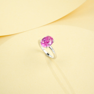 Anillo Clásico de Zafiro Padparadscha en Plata de Ley S925 - Product Image 4