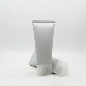 Espuma de plástico para cuidado de la piel, envase de Plástico LDPE gris de 100ml para limpieza facial, preenrollable, tubo cosmético laminado