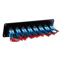 Étanche 8Gang Commutateur Panneau Système De Commande DPDT Terminal Lampes Bleu Double Led Huit Ports Marine Rocker Switch Bleu Contura