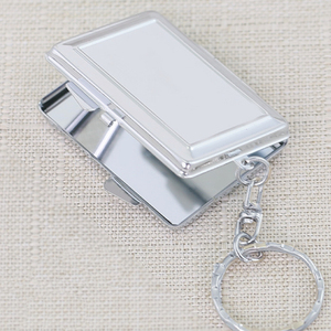 Nhà sản xuất tùy chỉnh <span class=keywords><strong>Keychain</strong></span> khoảng trống chất lượng cao Túi gương tùy chỉnh logo mới Thiết kế móc khóa kim loại thăng hoa - Product Image 4