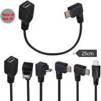 Cable de Extensión USB 2.0 Micro USB Macho a Hembra Mini de 5 Pines, PVC Negro, 0.3M de Longitud, para Cámaras de Computadora, Directo de Fábrica en China
