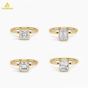 Grandes descuentos en anillos de oro amarillo de plata fina S925 9K 10K 14K 18K, incluyendo moissanita de corte de corazón de Esmeralda ovalada de pera para bodas - Product Image 6