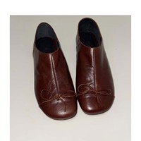 Chaussures plates marron plissées en peluche avec nœud, toutes saisons, légères, respirantes, à bout fermé, à enfiler, collection Automne-Hiver 2026