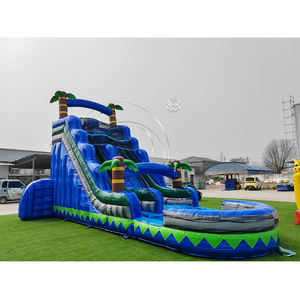 <span class=keywords><strong>Toboggan</strong></span> aquatique <span class=keywords><strong>gonflable</strong></span> de qualité commerciale, bleu tropical, avec <span class=keywords><strong>piscine</strong></span>, grand palmier <span class=keywords><strong>gonflable</strong></span> pour fête en plein air - Product Image 5