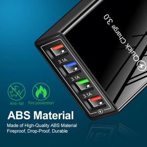 Hot Selling <b>Multi</b> Port Head 4USB 5.1A QC3.0 <b>Multi</b>-color USB Wall <b>Charger</b> Travel Adapter Fast Mobile Phone <b>Charger</b> - Product Image 4