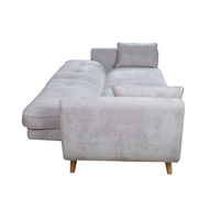 Canapé-lit en tissu gris clair pliable convertible avec pieds en bois pour salon, chambre, appartement, meubles de maison