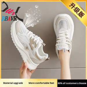 Zapatillas Deportivas de Tacón Alto con Cordones y Malla Transpirable para Mujer, Primavera-Otoño 2025, Ligeras para Estudiantes de Secundaria - Product Image 6