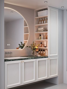 Wall-Mounted <strong>Bathroom</strong> Vanity Cabinet with Ceramic Basin Smart Mirror &amp; Modern Sink Combo for Sleek Hotel Use <strong>Bathroom</strong> <strong>Design</strong> - Product Image 2