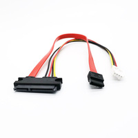 Cable de Alimentación SATA de 30 40 50CM, SATA 7+15 22 Pines a Serial ATA 7 Pines Hembra IDE Tipo D, Puerto Pequeño de 4 Pines para Disco Duro SATA