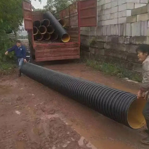 ท่อโพลีเอทิลีนชนิดผนังสองชั้นลูกฟูก ขนาดเต็ม Dn160 Dn315 Dn800 Pe100 Hdpe Sn8 Sn16 สำหรับงานวิศวกรรมเทศบาล ท่อระบายน้ำใต้ดิน - Product Image 3