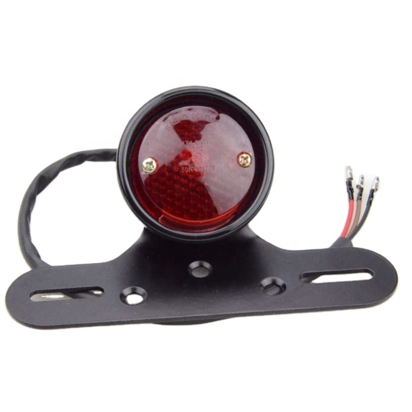 Red LED Motorcycle Brake Tail Light For Harley, Chopper, Cafe Racer, Bobber - 12V, 3-Wire