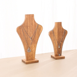 Wooden Necklace <b>Display</b> <b>Stand</b> Mannequin Neck Shape Jewelry Holder Modern Style One Size <b>Rotatable</b> Design GZ RTS Bulk Mixed Order - Product Image 2