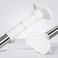 Tringle de douche réglable en acier inoxydable, sans perçage, antidérapante, pour rideau de salle de bain ou fenêtre