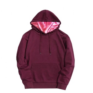 100% coton Satin à capuche personnalisé hiver pull poche kangourou grande taille Anti-rétrécissement Anti-rides écologique solide - Product Image 1