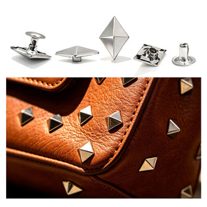 Rivets en forme de diamant 3D 9mm 10mm plaqués fer pour vêtements, chaussures et chapeaux de style punk - Product Image 5