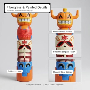 Grande sculpture de totem en résine de fibre de verre, modèle d'<span class=keywords><strong>art</strong></span> <span class=keywords><strong>tribal</strong></span> pour parc à thème, centre commercial, décoration extérieure - Product Image 3