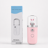 Mini pulvérisateur facial nano portable en forme de lapin mignon, brumisateur rafraîchissant pour le visage, idéal pour fixer le maquillage, articles cadeaux