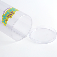 Boîtes d'emballage cylindriques en plastique acétate transparent de grande taille, emballage cylindrique pour fleurs
