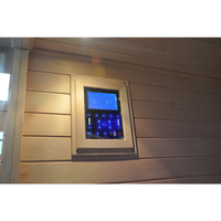 Sauna infrarouge moderne à spectre complet pour 2 personnes en bois massif de cèdre rouge en pruche avec vapeur sèche Accessoire pour panneau de commande de spa à domicile