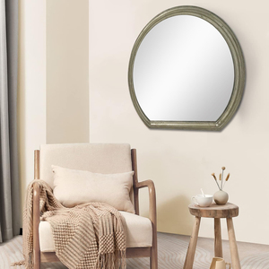 New Design <strong>Oak</strong> Wooden Frame Decorative <strong>Mirror</strong> for Living Room Modern Luxury Home Decoration <strong>Round</strong> Wall <strong>Mirror</strong> - Product Image 2
