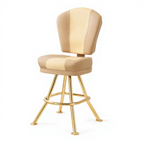 Vente en gros de chaise de poker commerciale pivotante à 360 degrés tabouret de casino en cuir avec cadre en acier pour la cuisine, la salle à manger et le bar