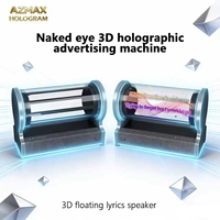 Speaker Audio Visual Holografik Dalam Ruangan 35W HiFi Stereo Proyektor Silinder HD /Wi-Fi/USB Kontrol Aplikasi Lirik Jam