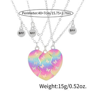 Collar Magnético con Colgante de Corazón Degradado para Niños, Juego de Collares de Atracción Magnética para Mejores <span class=keywords><strong>Amigos</strong></span> - Product Image 6