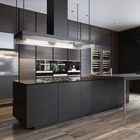 Cuisine Modulaire Intelligente Moderne de Luxe : Meuble Mural Économique en Bois, Îlot de Cuisine, Surface Laquée, Mobilier en Placage de Bois