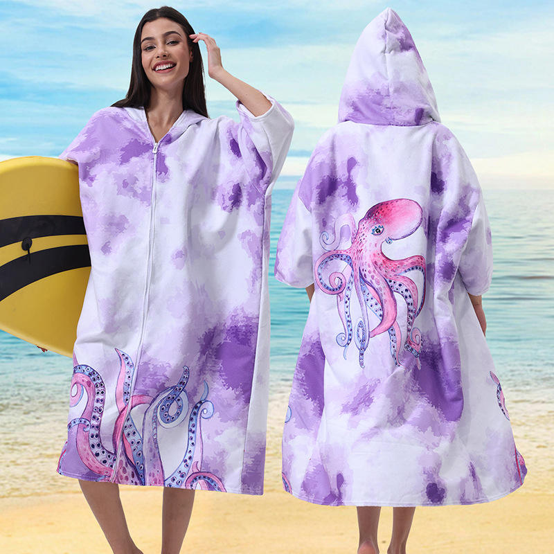 ซิปพร้อมแขนเสื้อ - ปลาหมึกยักษ์สีม่วง