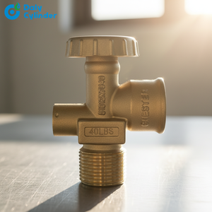 Válvula de Manivela Angular Eléctrica de Latón para Cilindro de Gas Propano LPG de 40 lb, OEM - Product Image 2