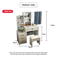 Coiffeuse miroir la plus populaire à prix d'usine avec 6 tiroirs, bureau de maquillage, table de toilette pour chambre de fille