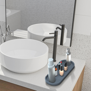 منفذ المصنع ، أسود غير لامع منظم كونترتوب مستحضرات التجميل طبق مجوهرات بيضاوي صينية زينة سوداء - Product Image 3