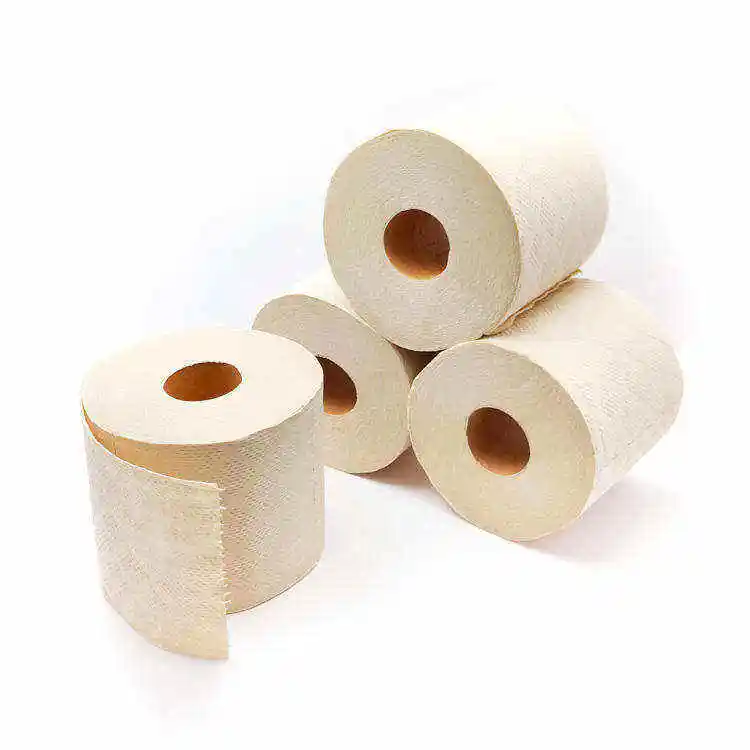 Rouleau de papier toilette imprimé couleur naturelle, économique, non blanchi