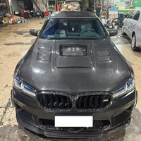 Vente en gros d'usine, capots de moteur noirs personnalisés, kit carrosserie, capot transparent en fibre de carbone pour BMW Série 5 G30 G38 F90