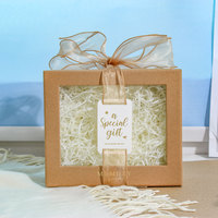 Boîte cadeau en papier pour parfum avec couvercle et base, motif nœud papillon, petite fenêtre transparente, pour cadeaux de mariage (femme et homme) avec fenêtre en PVC transparent