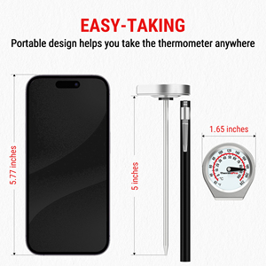 Termômetro de Carne ThermoPro com Leitura Instantânea para Cozinha e Churrasco, Termômetro de Alimentos com Lente de Vidro, Termômetro de Cozinha Portátil - Product Image 3