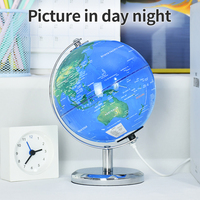 14cm Cadre Métallique En Plastique Géographie Éducation Monde MAP Globe Terre Rotative Led Lumières pour Veilleuse Lumineuse Globe