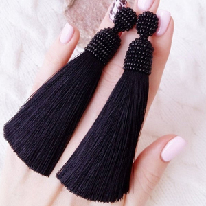 The Art of Handmade <b>Black</b> tassel <b>earrings</b> - Product Image 1