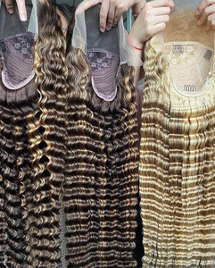 Pelucas Ombra HD con Frente de Encaje Francés Transparente, Rizadas, Onduladas, Sueltas, 100% Cabello Humano Virgen, Sin Pegamento, Nudos Decolorados, para Mujeres Negras - Product Image 2