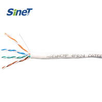 Cable de Red SINET de 305m, 24AWG, Cobre Sólido CCA, Cat5/Cat5e, UTP, Revestimiento de PVC, 150/350MHz, para Telecomunicaciones y Vigilancia, Certificado CE
