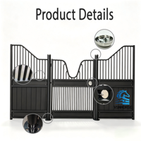 Kit économique de façade de box pour chevaux à charnières, avec cadres pré-percés en métal galvanisé et panneaux en bambou/HDPE/WPC, 12ft x 12ft, montage facile
