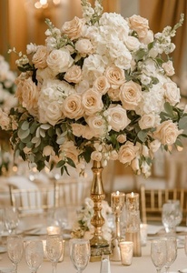 <span class=keywords><strong>Vase</strong></span> à fleurs blanches de luxe centres de table de mariage artificiels fleurs décoratives pour les fournitures de mariage de fête - Product Image 5