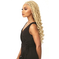 Nouveautés en gros : Perruques Rasta Bohèmes à dentelle frontale, bouclées, tressées style cornrow, avec fausses locks et dreadlocks