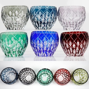 Edo Kiriko Sake Shot Glass <span class=keywords><strong>Verre</strong></span> <span class=keywords><strong>à</strong></span> whisky rond taillé <span class=keywords><strong>à</strong></span> la main bleu vert rouge et coloré <span class=keywords><strong>Verre</strong></span> <span class=keywords><strong>à</strong></span> cocktail gravé <span class=keywords><strong>à</strong></span> la main - Product Image 2