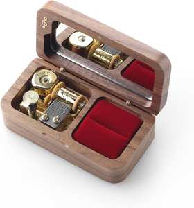 Caja de música de madera personalizada con <span class=keywords><strong>canciones</strong></span> y fotos personalizadas, caja de joyería musical de madera, caja de música de madera maciza de doble cara. - Product Image 1