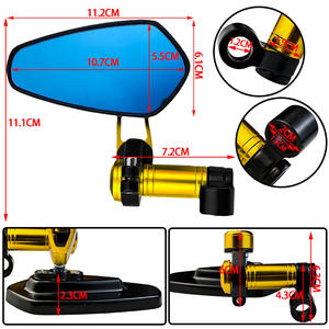 Nouveau rétroviseur universel pour guidon de moto, objectif HD anti-distorsion, en aluminium, multicolore, réglable - Product Image 6