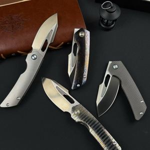 Couteau pliant de luxe en acier M390, manche en titane TC4, usiné CNC, couteau de poche pliant pour le camping en plein air, outil EDC fin - Product Image 2